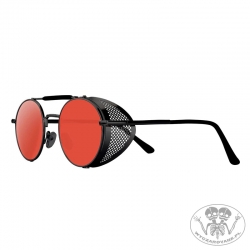 Okulary Retro Steampunk Red przeciwsłoneczne z klapkami